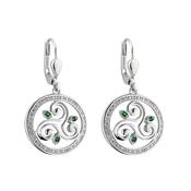 Solvar Sterling Silver Crystal Spiral Circle Earrings image