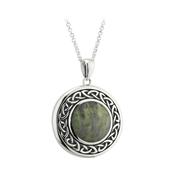 Solvar Sterling Silver Connemara Marble Celtic Pendant image