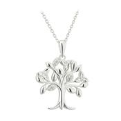 Silver Crystal Set Tree of Life Pendant image