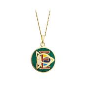 Book of Kells Gold Plated Celtic Initial Pendant - E image
