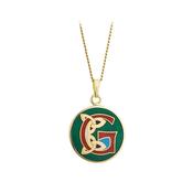 Book of Kells Gold Plated Celtic Initial Pendant - G image