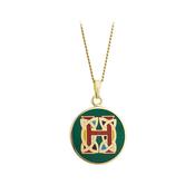 Book of Kells Gold Plated Celtic Initial Pendant - H image