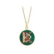Book of Kells Gold Plated Celtic Initial Pendant - K image
