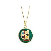 Book of Kells Gold Plated Celtic Initial Pendant - L image
