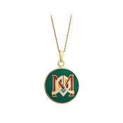 Book of Kells Gold Plated Celtic Initial Pendant - M image