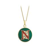 Book of Kells Gold Plated Celtic Initial Pendant - N image