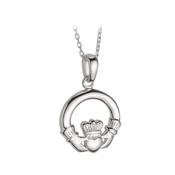 Silver Small Heavy Claddagh Pendant image