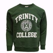 Trinity College Dublin Crest Sweatshirt Bottle Green &amp; White - XXL image