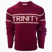Trinity Jacquard Knitted Jumper - Burgundy &amp; Cream - S image