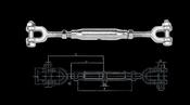 Safetex pipe turnbuckles DIN 1478 fork-fork