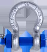 Safetex shackle made of high-tensile drop-forged steel with screw pin, galvanized (10 Pack)