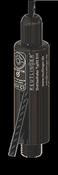 Safetex wire rope holder with lateral outlet and integrally adhered threaded rod