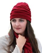 Duo: Ruffle Hat and Scarf Set - Volga Wool Mix - Seasons of Wicklow Collection
