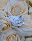 Handprint/Footprint four stacked silver necklace - wavy heart shape image