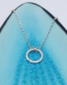 Circle Lifebuoy Silver Necklace - dainty image