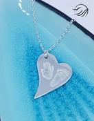 Hand/Foot print pendant - Large wavy heart shape image