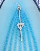 Heart Stick Silver Pendant Necklace