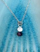 Purple Agate Silver Necklace