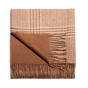 Double Face Solid/Check Throw Camel