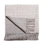 Double Face Solid/Check Throw Light Grey
