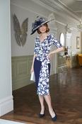 Condici - Dress with sash and beaded detail - Titania/Navy