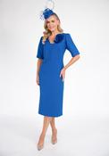 Cassandra  - Dress with shoulder flower - Blue
