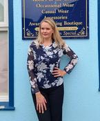 Via Veneto - patterned top - Navy
