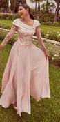 Veni Infantino - Chiffon A-Line dress - Ivory/Pink