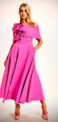 Kevan Jon Kyoto Flare Dress In Magenta