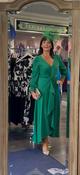 Condici Dress -  Emerald - Front pleat detail