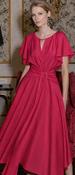 Maisonel - ME3003 - Draped satin skirt &amp;amp; bodice tie waist detail - Cherry Pink