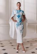 John Charles - Luxe crepe dress with floral print - Teal image