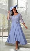 Veromia - dress with lace sleeves and flower on waist - Lavender image