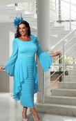 Veromia - Frill skirt with 3D flower on shoulder - Turquoise