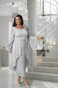 Veromia - Frill skirt with 3D flower on shoulder - Silver
