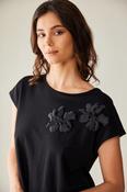 Peruzzi - 3D Flower Top - Black