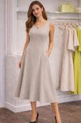Peruzzi - A line round neck sleeveless dress with zip