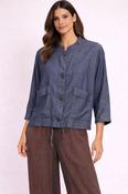 Peruzzi - Denim look jacket with pull strings