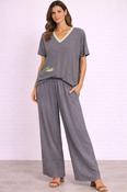 Peruzzi - Wide leg trousers - Elastic waist - Grey