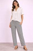 Peruzzi - Wide leg trousers - Ankle length - Black/White