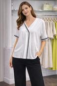 Peruzzi - V Neck top - Black &amp;amp; White
