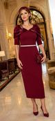 Anoola dress - Wine dress with capped sleeve and detail belt image
