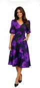 Coco Doll dress - V neck - Purple print