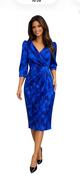 Coco Doll dress - V neck - Blue print