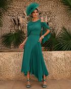 Veni Infantino - A-Line dress with pleats - Teal image