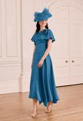 John Charles - Elegant satin back crepe midi dress - Teal image