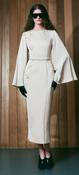 Maisonel - Fitted dress with bell sleeve and flower detail image