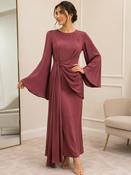 Maisonel - Bell sleeve dress with round neck and waist pleats image