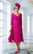 Irresistible - V neck dress with waist &amp;amp; shoulder embellishment - Pink image