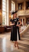 Irresistible - 2 tone dress with shoulder rosettes - Black